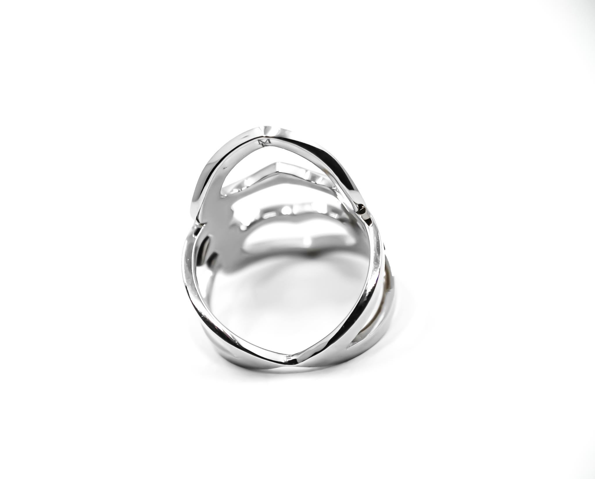 For Sale:  Connected Hearts Ring in 18kt White Gold by Mohamad Kamra 4
