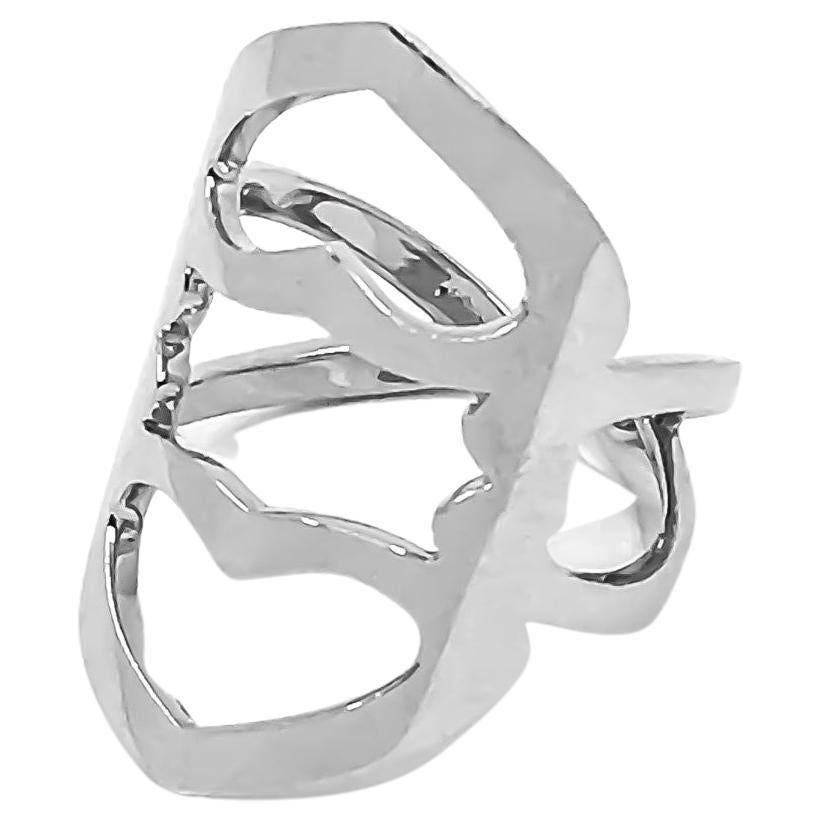 For Sale:  Connected Hearts Ring in 18kt White Gold by Mohamad Kamra