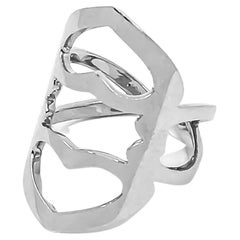 Connected Hearts Ring in 18kt White Gold by Mohamad Kamra