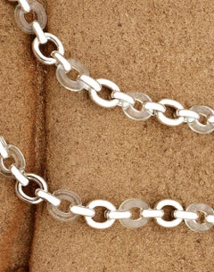 Connected Loop Necklace in 925 Sterling Silver & Skylight Stone by CLED