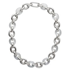 Connected Loop Necklace in 925 Sterling Silver & Skylight Stone by CLED