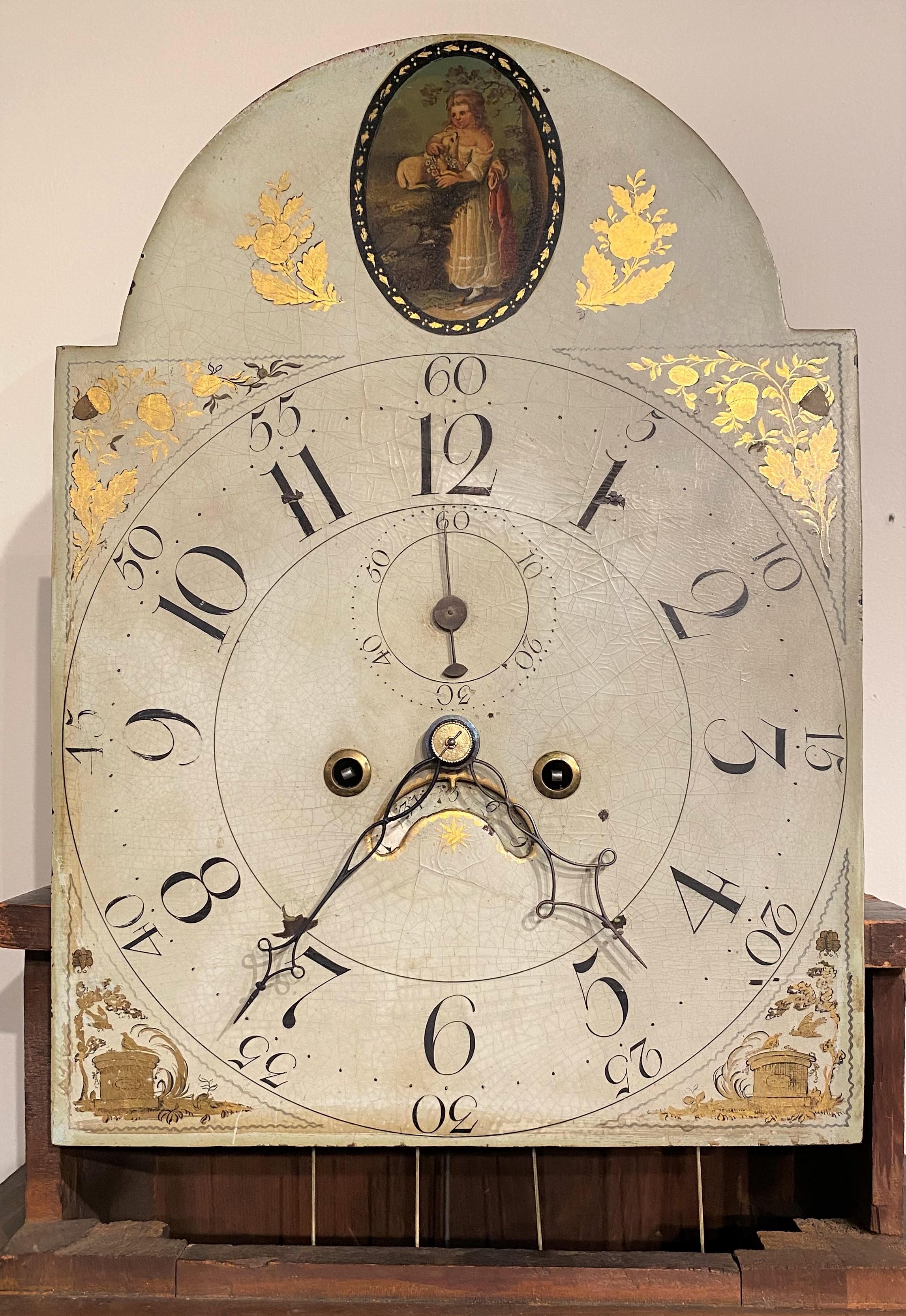 Connecticut Cherry Wood Tall Case Clock, with Chase-Plummer Family Provenance 3