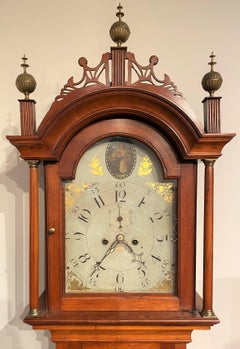 Connecticut Cherry Wood Tall Case Clock, with Chase-Plummer Family Provenance