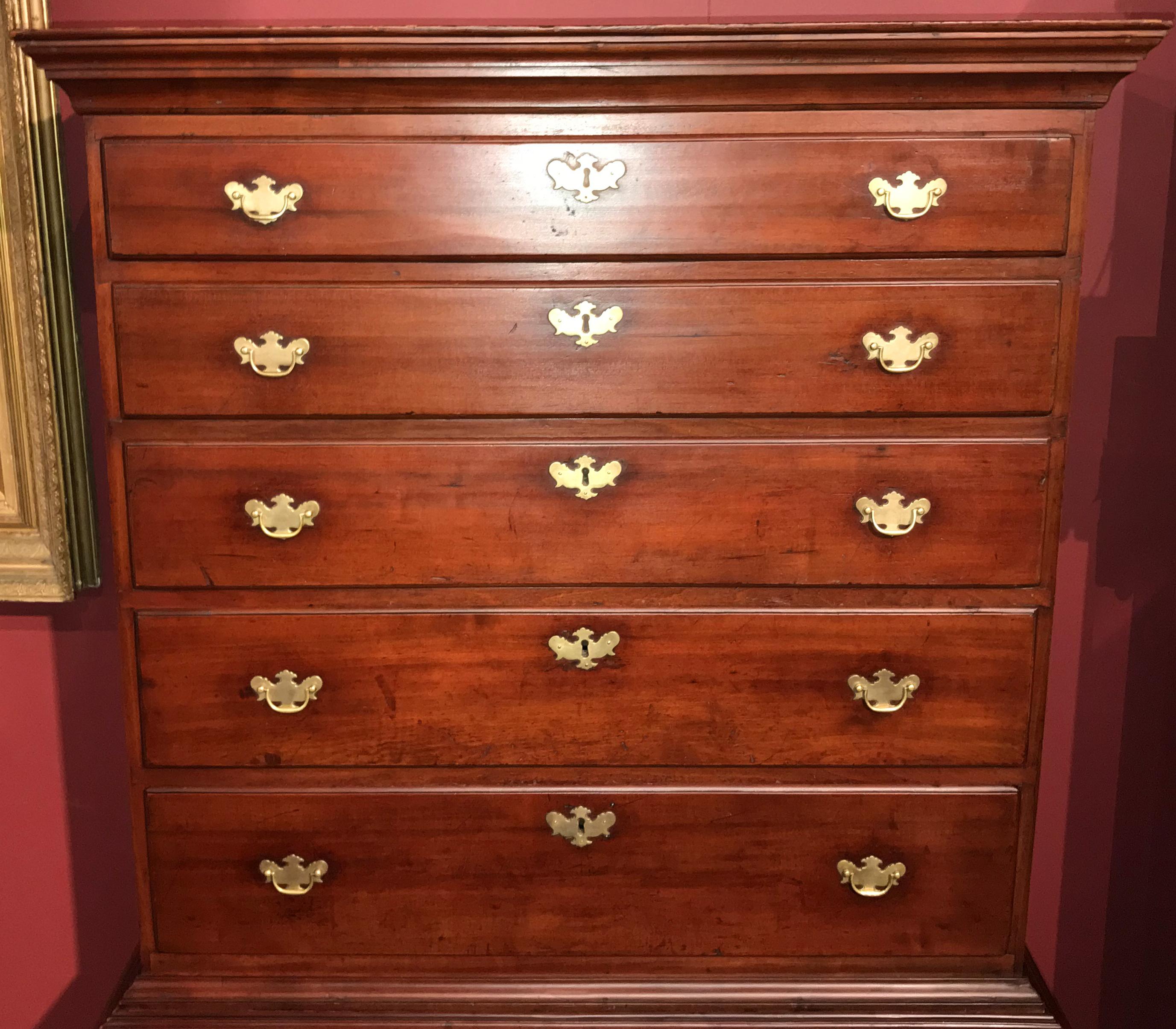 Hand-Carved Connecticut Maple Two-Part Highboy, circa 1750