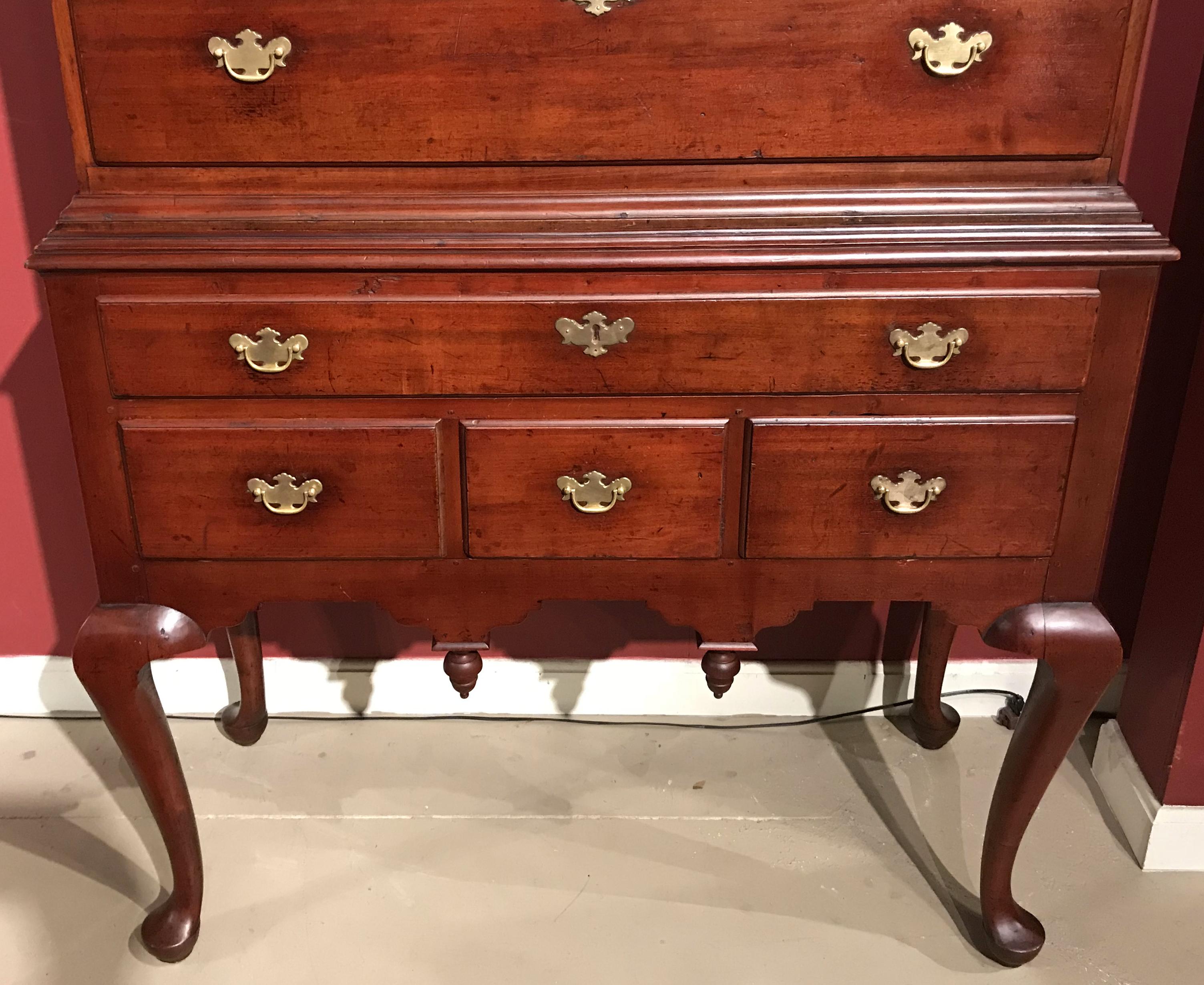 Connecticut Maple Two-Part Highboy, circa 1750 In Good Condition In Milford, NH