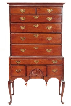 Connecticut Queen Anne Flat-Top "Highboy" High Chest