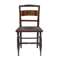 Silla auxiliar con asiento de junco Connecticut Valley Hitchcock, 1820