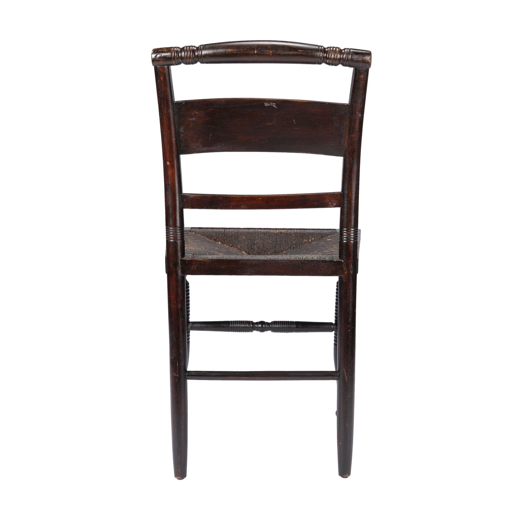 Early 19th Century Connecticut Valley Hitchcock rush seat side chair, 1820 For Sale