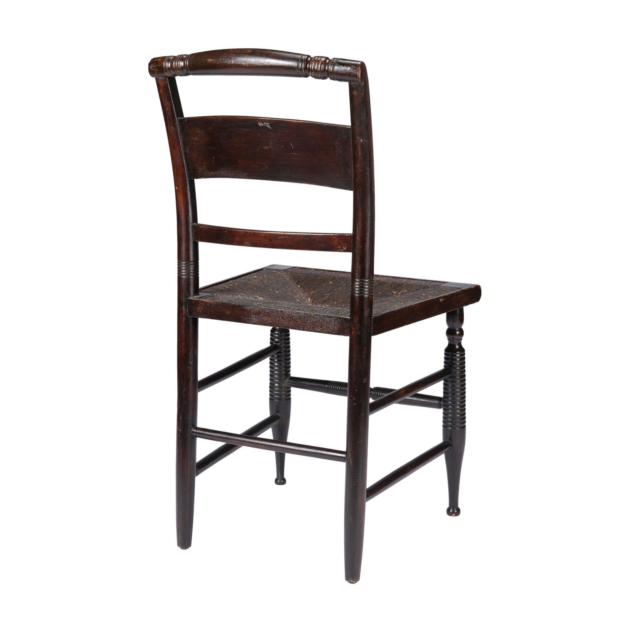 Rush Connecticut Valley Hitchcock rush seat side chair, 1820 For Sale