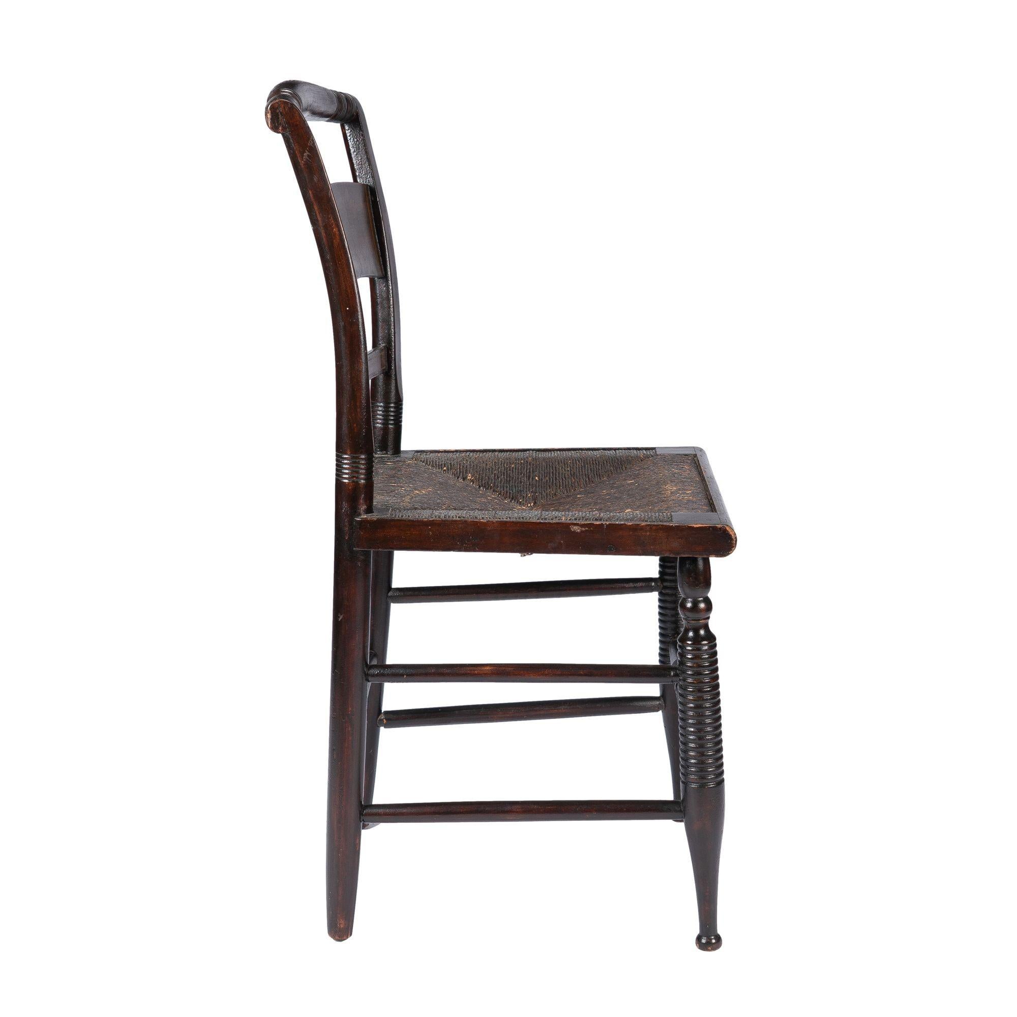 Connecticut Valley Hitchcock rush seat side chair, 1820 For Sale 1