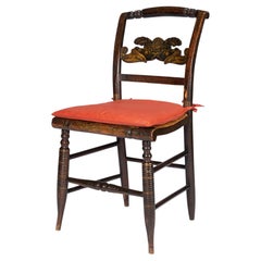 Used Connecticut Valley rush seat painted Hitchcock side chair, 1830