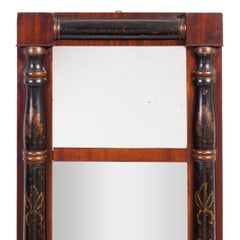 Connecticut Valley stenciled split baluster mirror, c. 1820-30