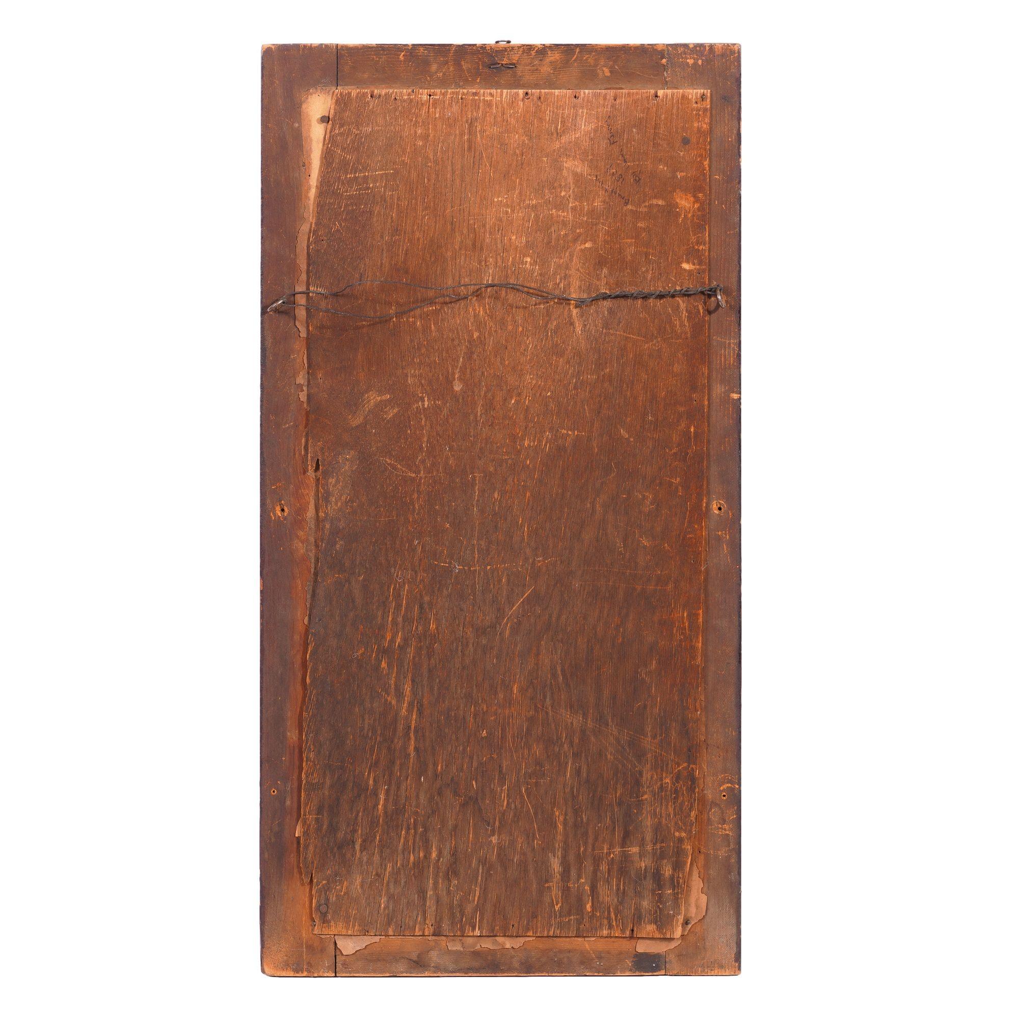 Early 19th Century Connecticut Valley stenciled split baluster mirror, c. 1820-30 For Sale
