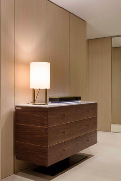Chest Of Drawers With Central Legs, Three Drawers And Marble Top