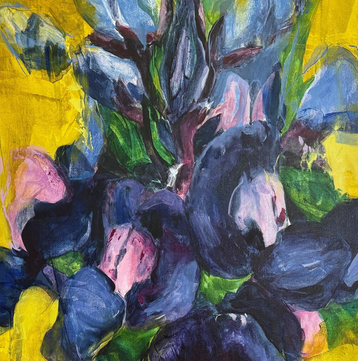 Blackland Blues Expresionismo Abstracto  Artista de Texas  Enmarcado Blackland Prairie - Painting de Connie Connally