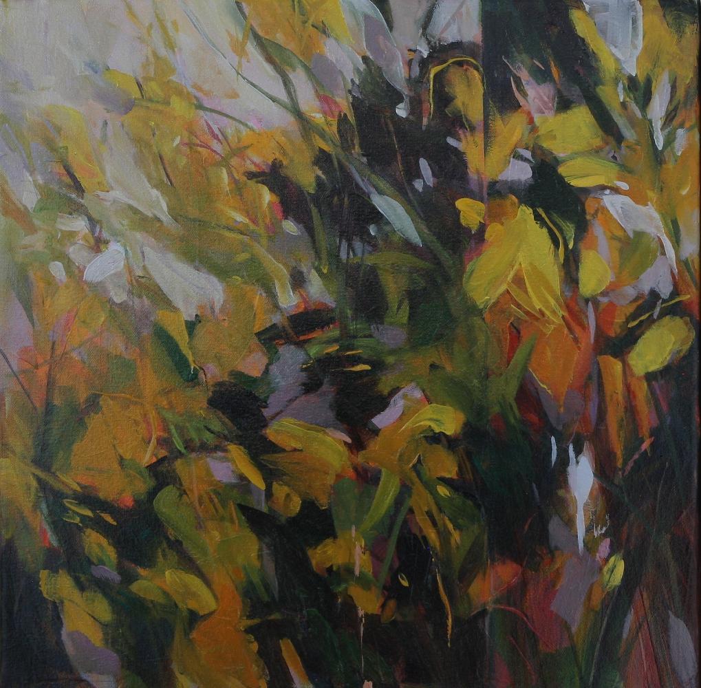 On the Wild Mustard Field  Blackland Prairie  Abstract Expressionism Texas Art - Painting by Connie Connally
