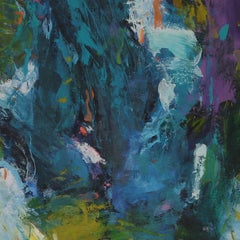 Sky a Muse for the Sea I , oil painting   Abstract Expressionism 31" x 31"