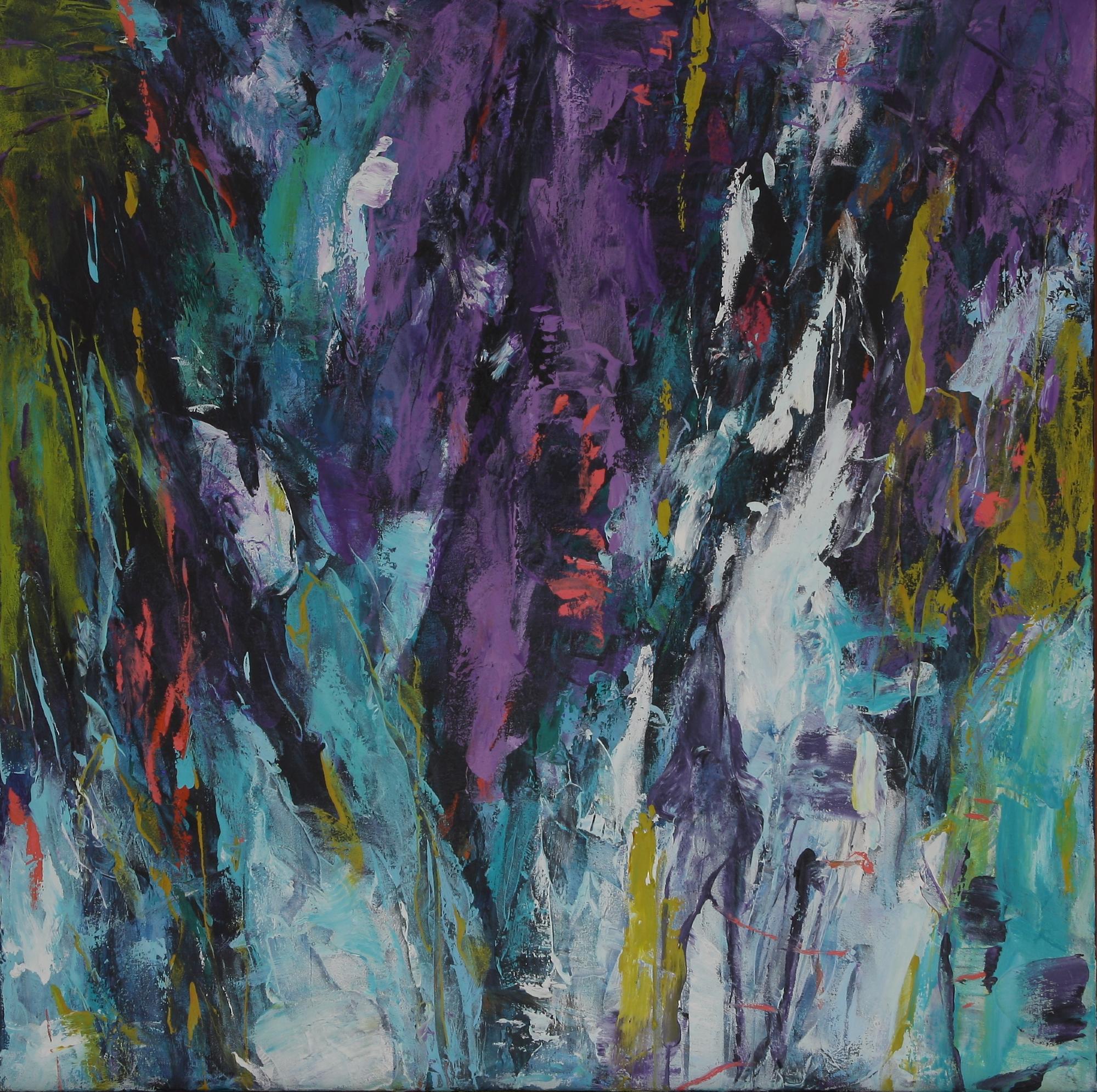 SKY A MUSE FOR THE SEA II (2) Oil on Canvas Abstract Expressionism 34x34 Framed For Sale 2