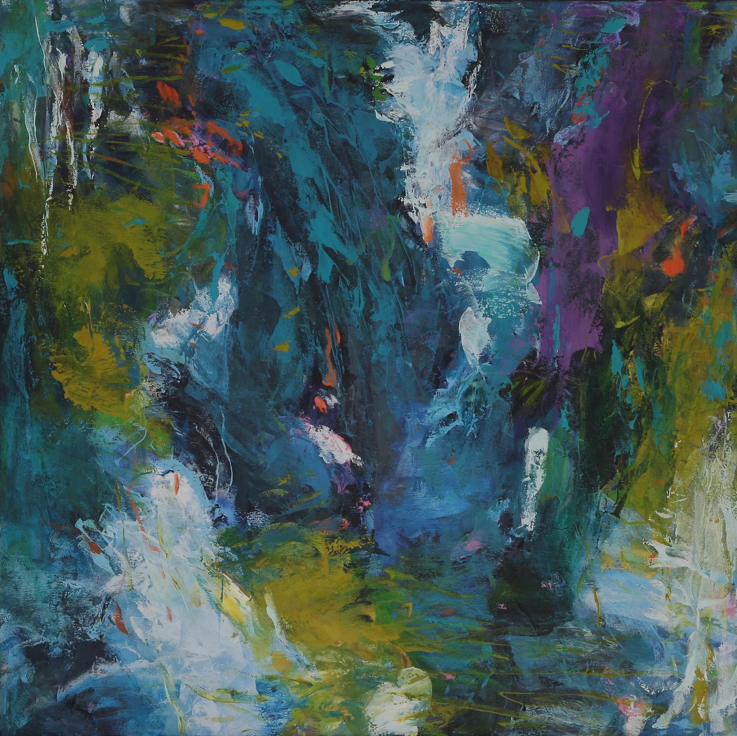SKY A MUSE FOR THE SEA II (2) Oil on Canvas Abstract Expressionism 34x34 Framed For Sale 4