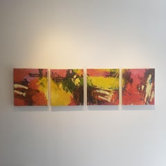 Summer Frolic, Oil on Canvas, Abstract . FREE SHIPPING, Four Pieces 16 x 18