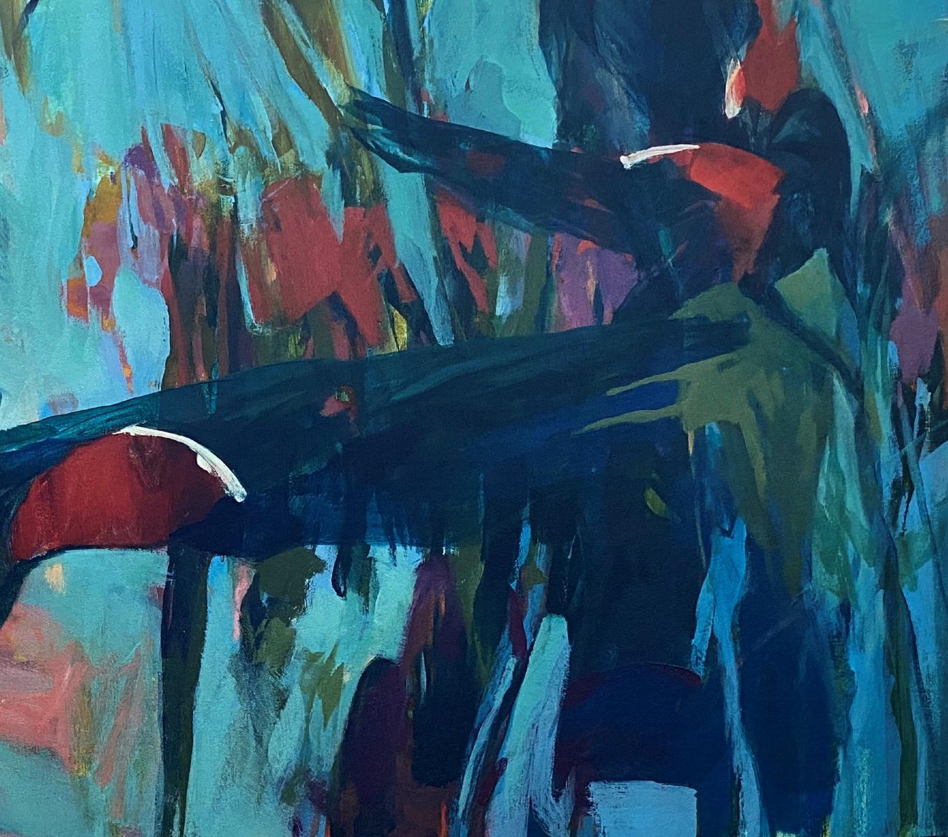 Through the Reeds  Blackland Prairie of Texas Abstract Expressionism TX Artist - Painting by Connie Connally