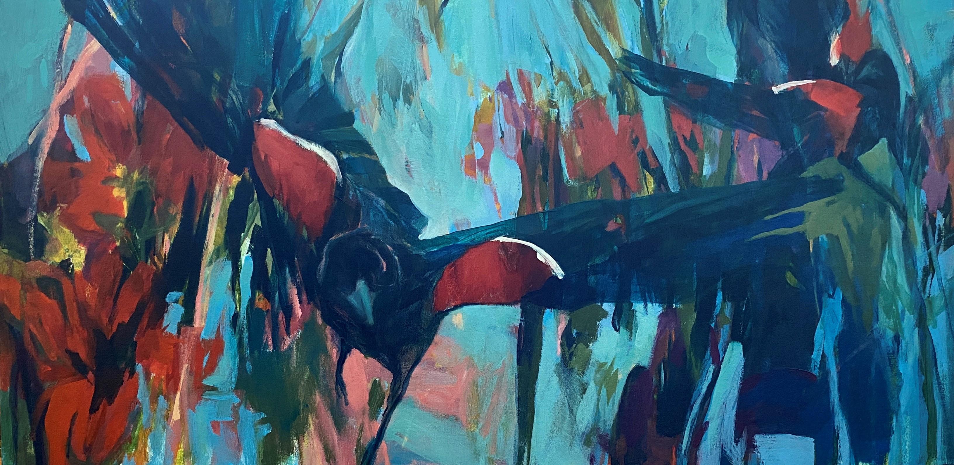 Attraverso le canne  Foresta nera del Texas Espressionismo astratto TX Artista