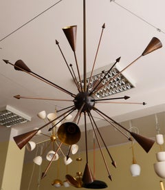 Connie - large Sputnik chandelier, solid brass, 90cm (35 inch), available now