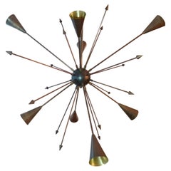 Connie - grand lustre Spoutnik, laiton massif, 90 cm (35 pouces), disponible maintenant 