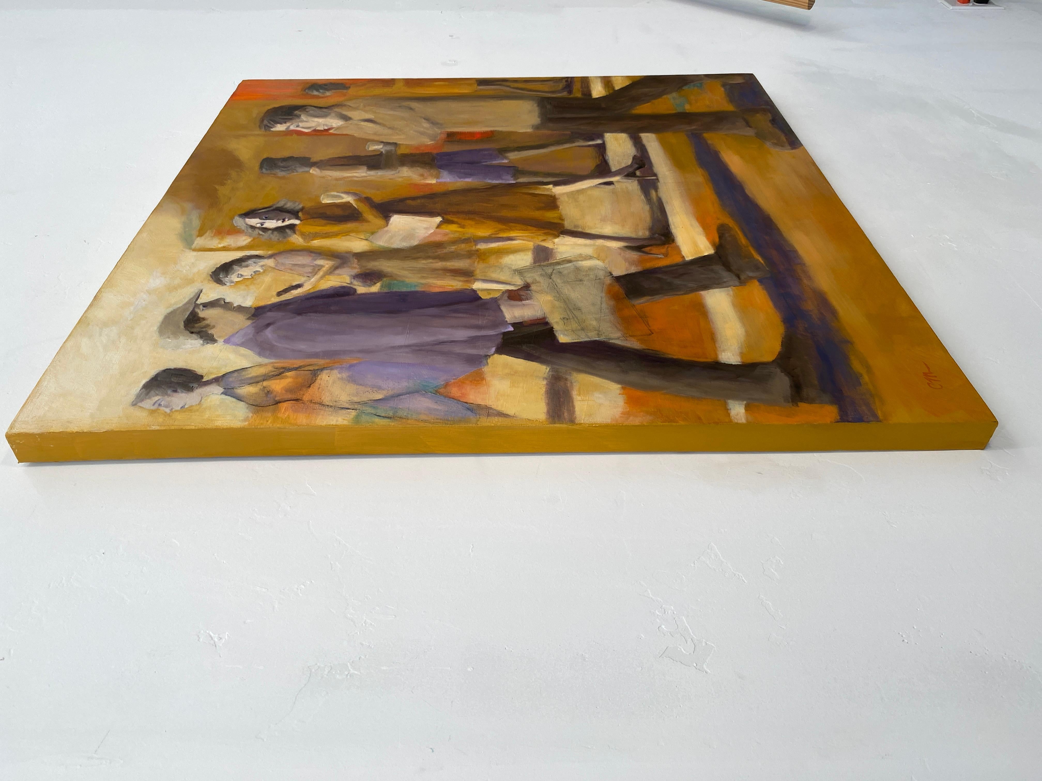 Peinture à l'huile régressive - Painting de Connie Millholland