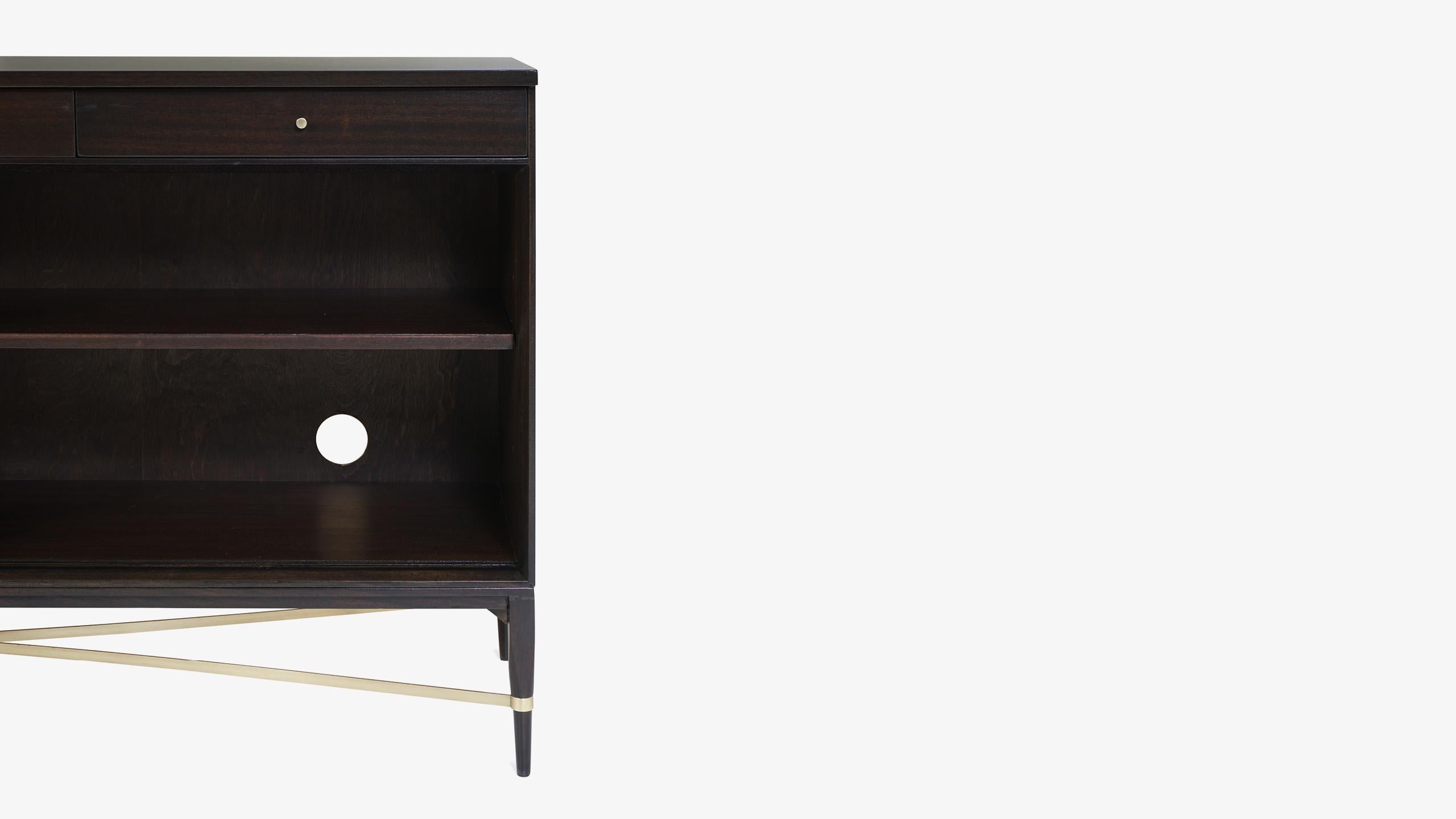 Brass “Connoisseur Collection” Sideboard in Walnut by Paul McCobb for Calvin Furniture