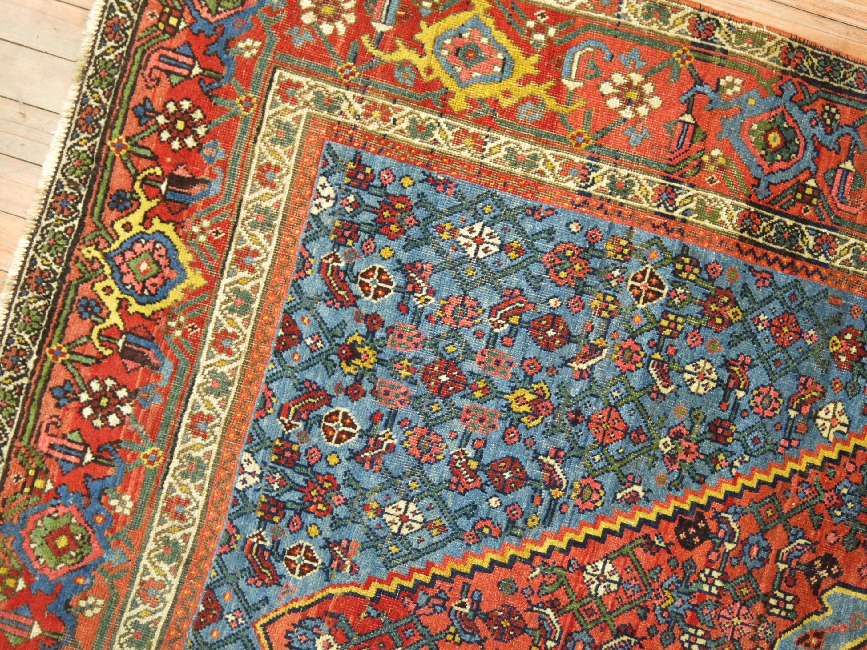 Connoisseur Large Scale Formal Persian Bidjar Accent Size Rug In Good Condition For Sale In New York, NY