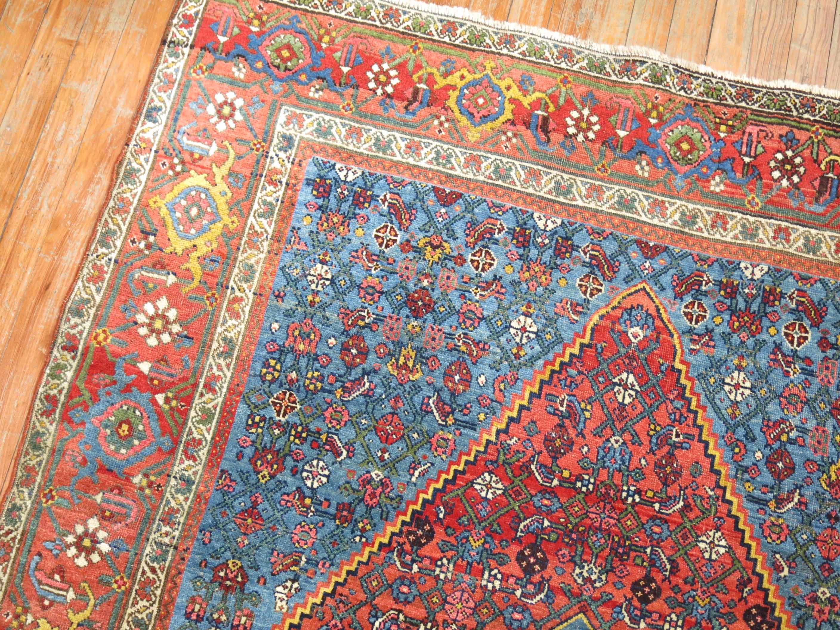 20th Century Connoisseur Large Scale Formal Persian Bidjar Accent Size Rug For Sale