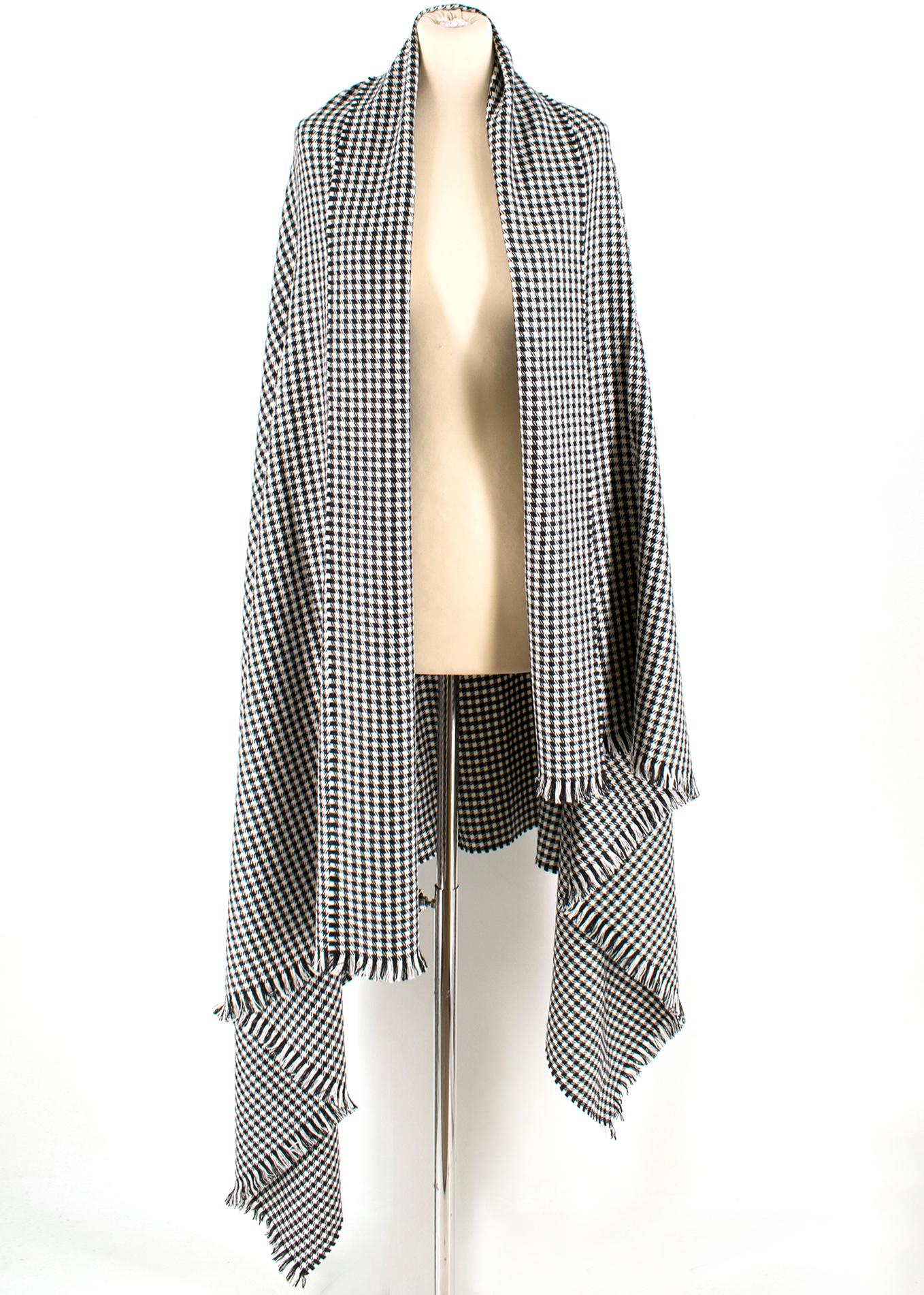 Connolly Cashmere Houndstooth Print Blanket Shawl 1