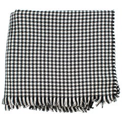 Used Connolly Cashmere Houndstooth Print Blanket Shawl