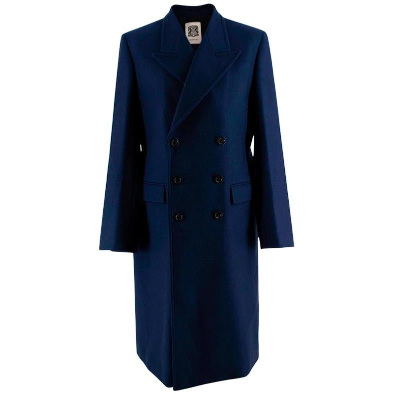 double breasted peak lapel coat