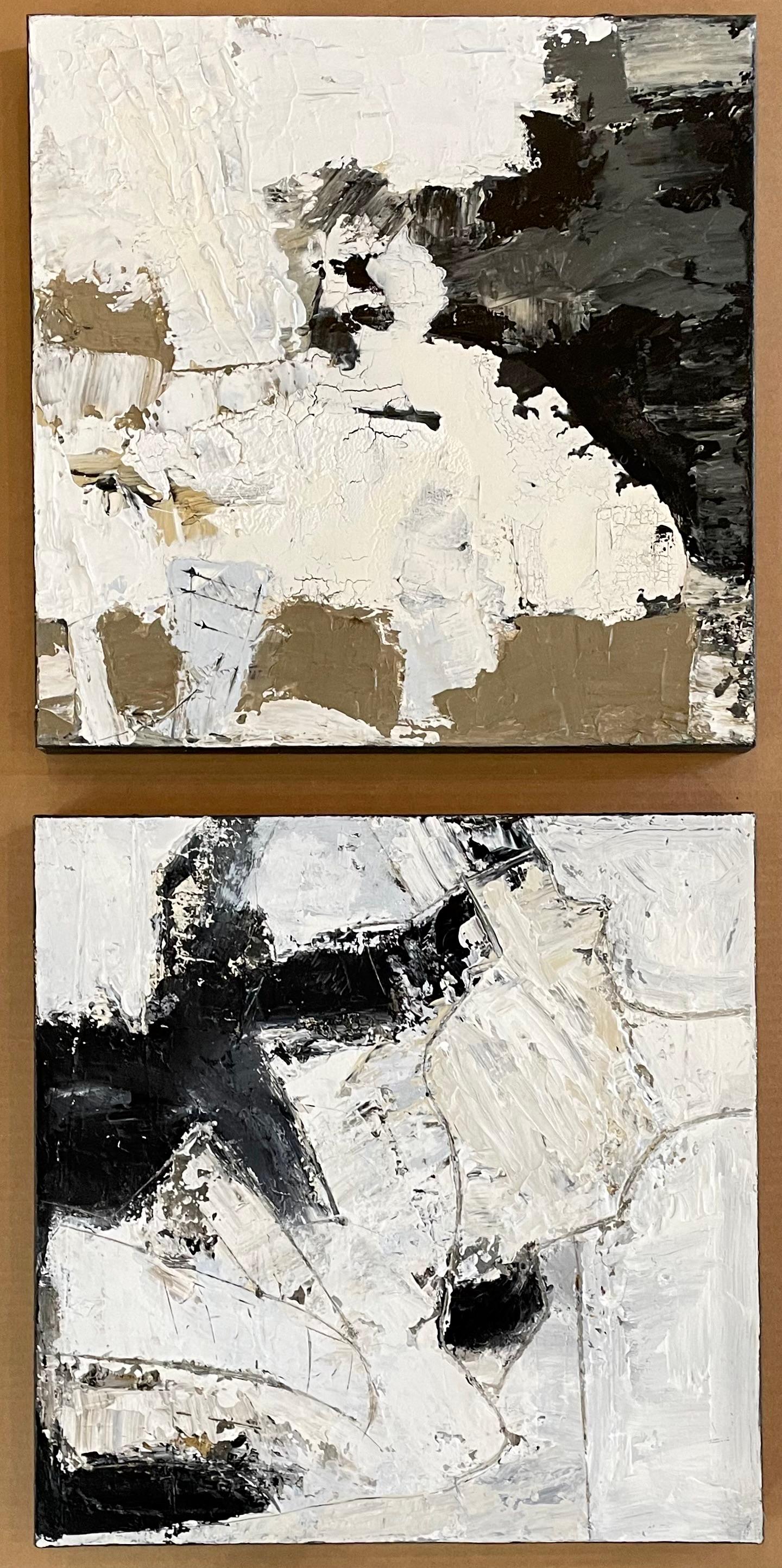 "Abstract 1448 & 1451" - Heavily Textured Mixed Media on Canvas - Mixed Media Art by Connor Francis