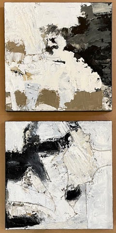"Abstract 1448 & 1451" - Heavily Textured Mixed Media on Canvas