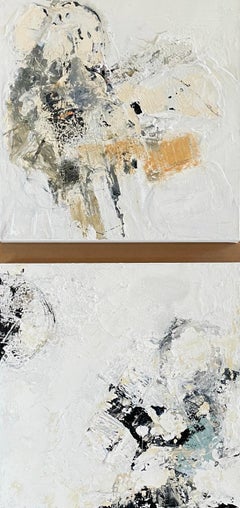 "Abstract 1450 & 1480a" - Heavily Textured Mixed Media on Canvas