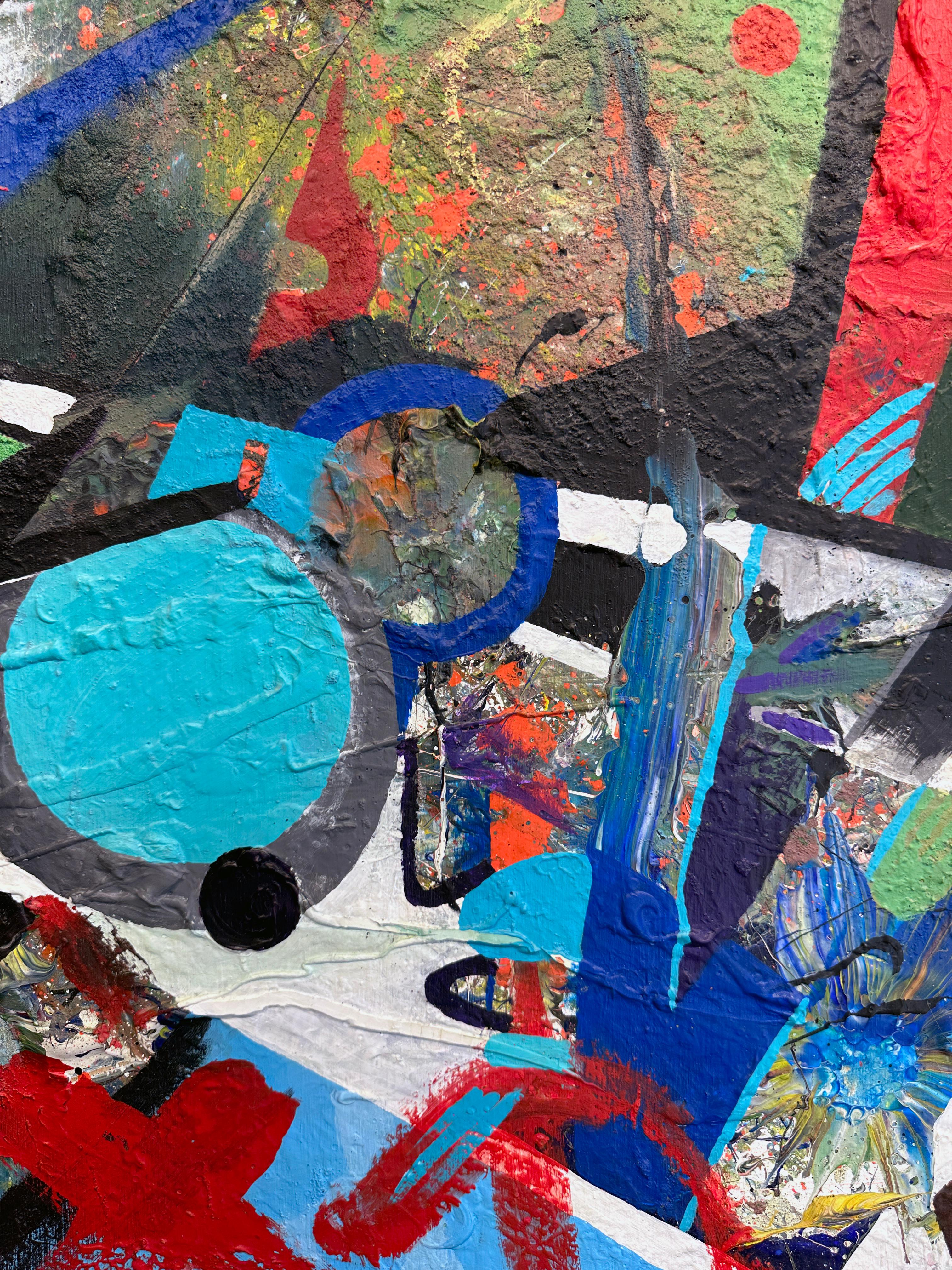 Disparate - Abstrakter Expressionismus, Gemälde im Graffiti-Stil, leuchtende Farben im Angebot 3