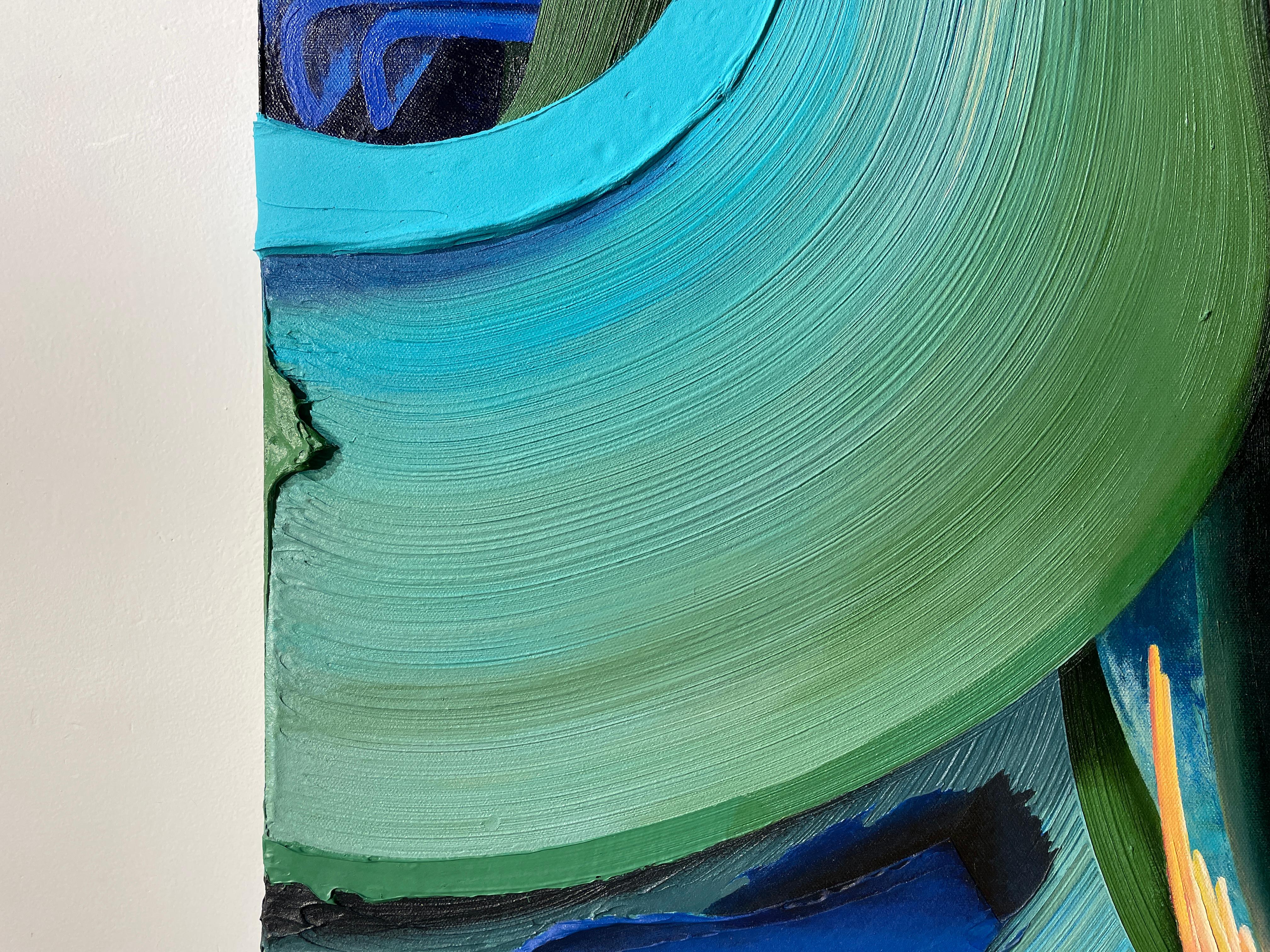 Farbe, Linie, Textur, Muster und Prozess sind die formalen Qualitäten der abstrakten Arbeit.  Indem er diese Qualitäten erforscht, schafft Connor Hughes eine viszerale und zerebrale Erfahrung im Abstrakten.  Felder aus Farbe und Textur füllen die