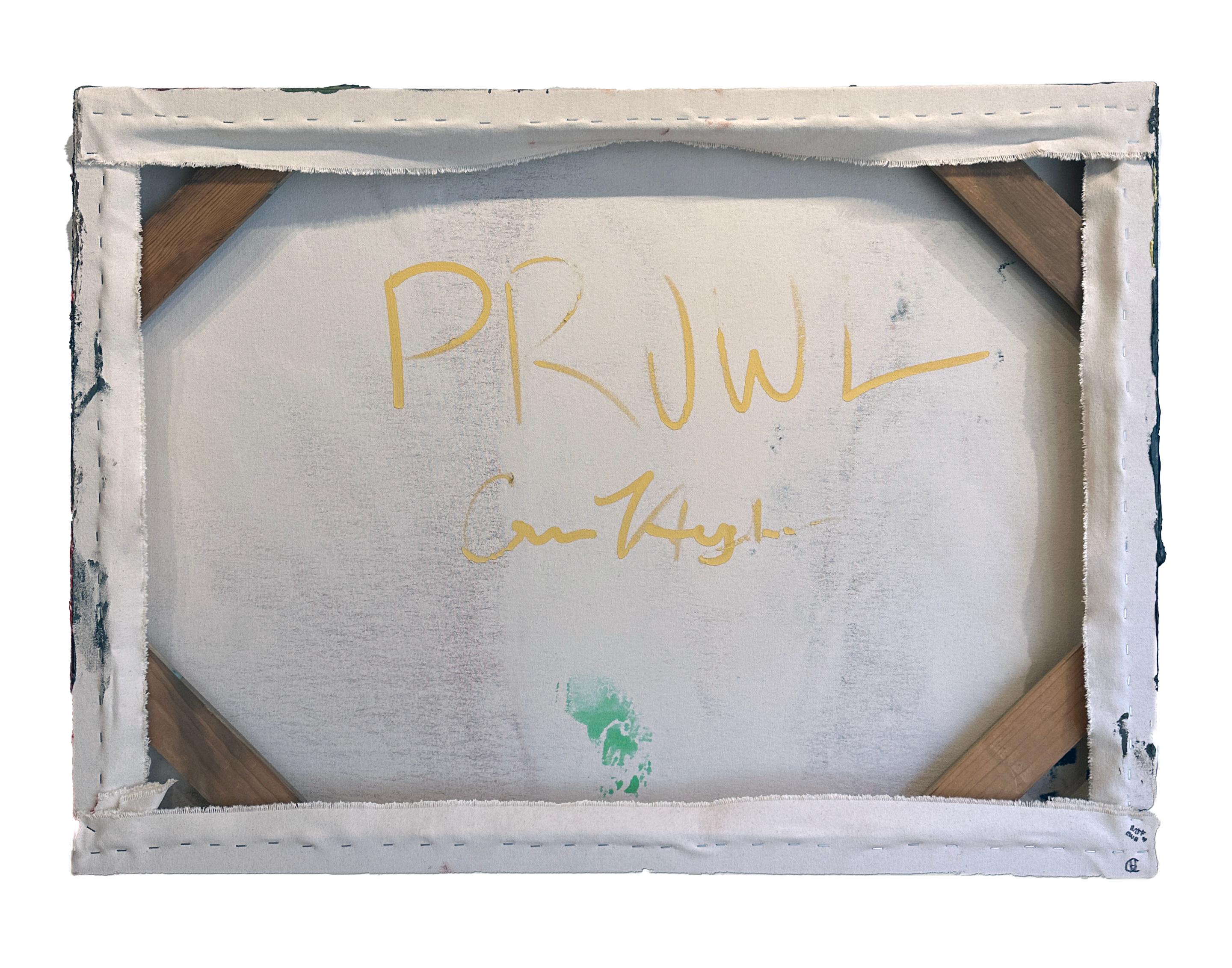 Prowl - Abstract Expressionism Mixed Media Graffiti-Style Painting Bright Colors For Sale 8