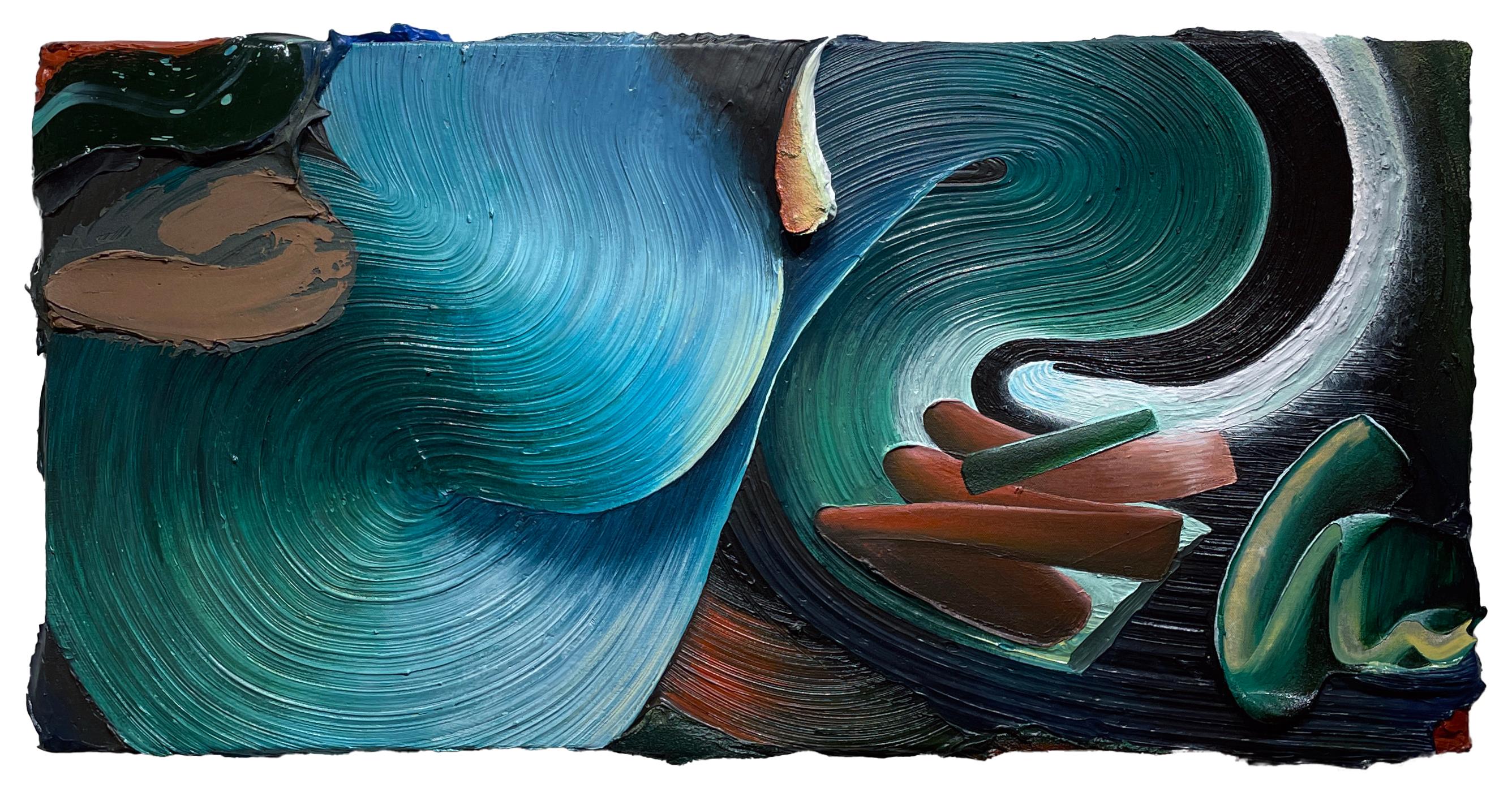 Connor Hughes Abstract Painting - Sourcelessness (Zen Addict Ponders the Sky) - Abstract Graffiti Style Painting