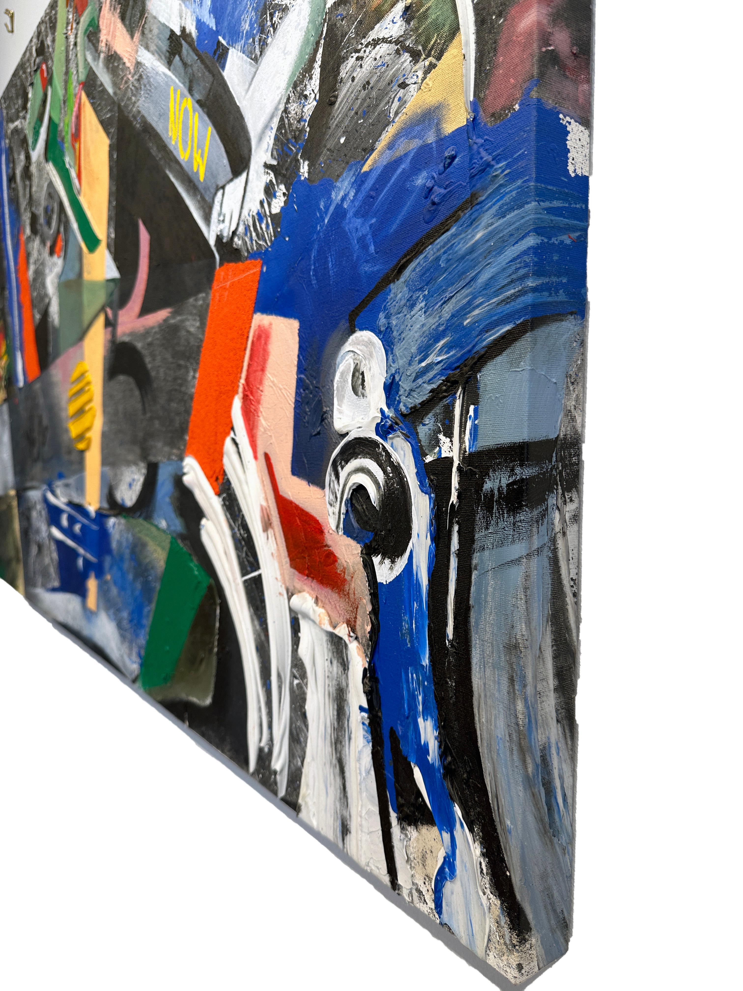 Where and When – Abstrakter Expressionismus, Gemälde im Graffiti-Stil, leuchtende Farben im Angebot 5