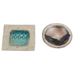 Conny Walther and an unknown Danish ceramicist.  Two unique ceramic bowls.