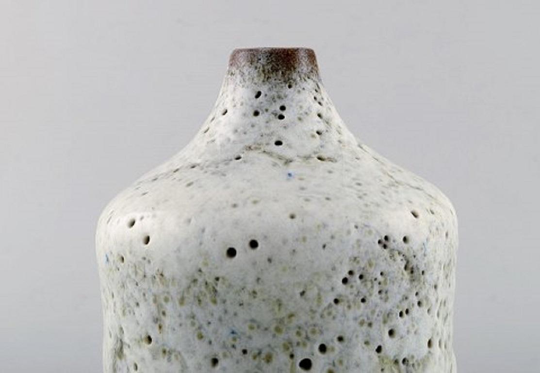 Scandinavian Modern Conny Walther, Danish Ceramist, Unique Vase in Glazed Ceramics, 1964 For Sale