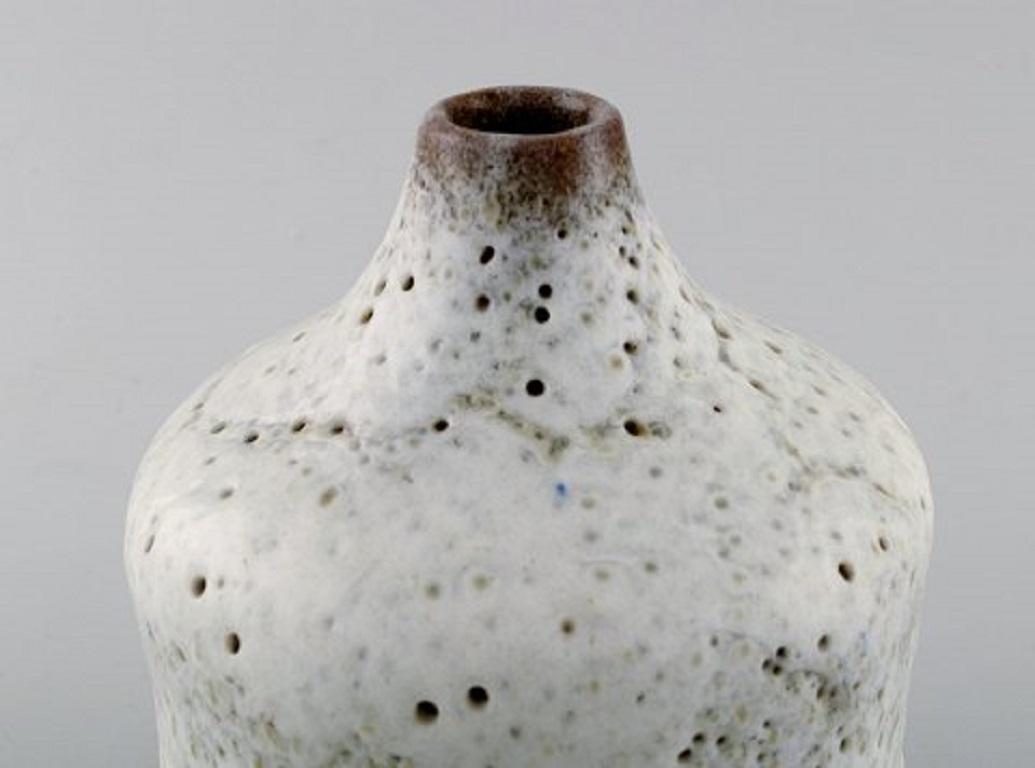 Conny Walther, Danish Ceramist, Unique Vase in Glazed Ceramics, 1964 For Sale 1