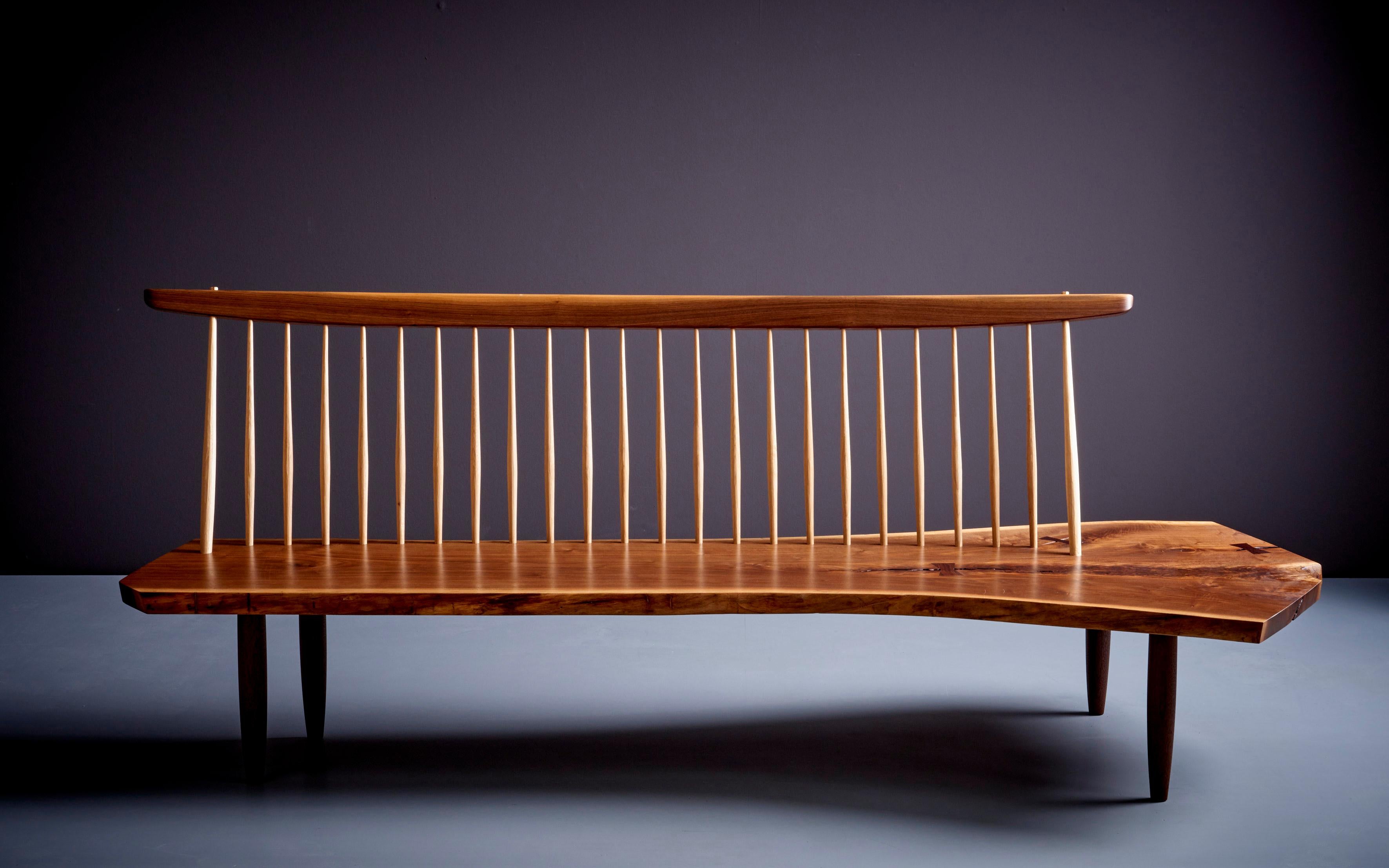 Contemporary Conoid Bench by Mira Nakashima based on a design by George Nakashima, USA For Sale