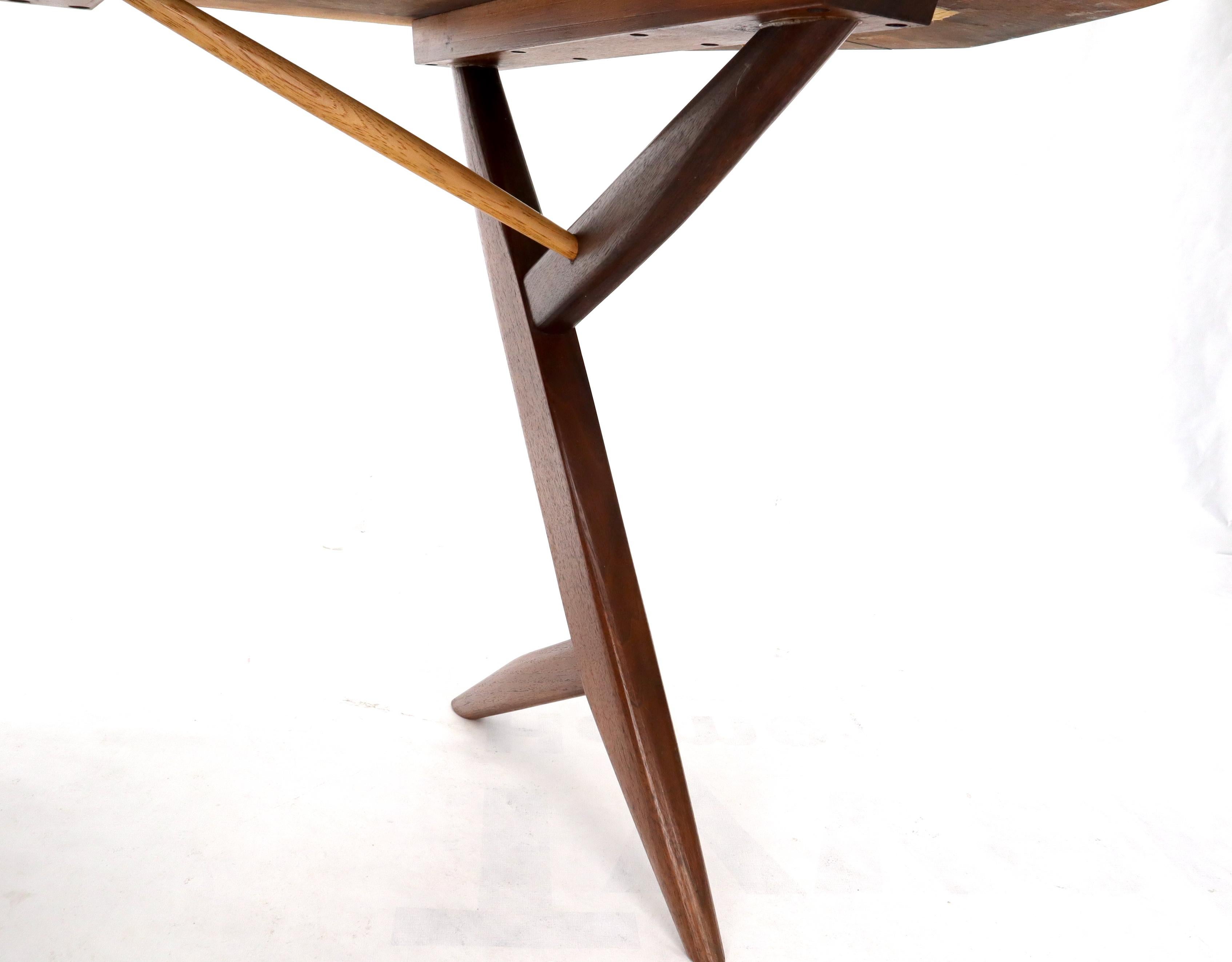 Conoid Cross Leg Desk in Walnut by George Nakashima Dated Documented, 1971 For Sale 4