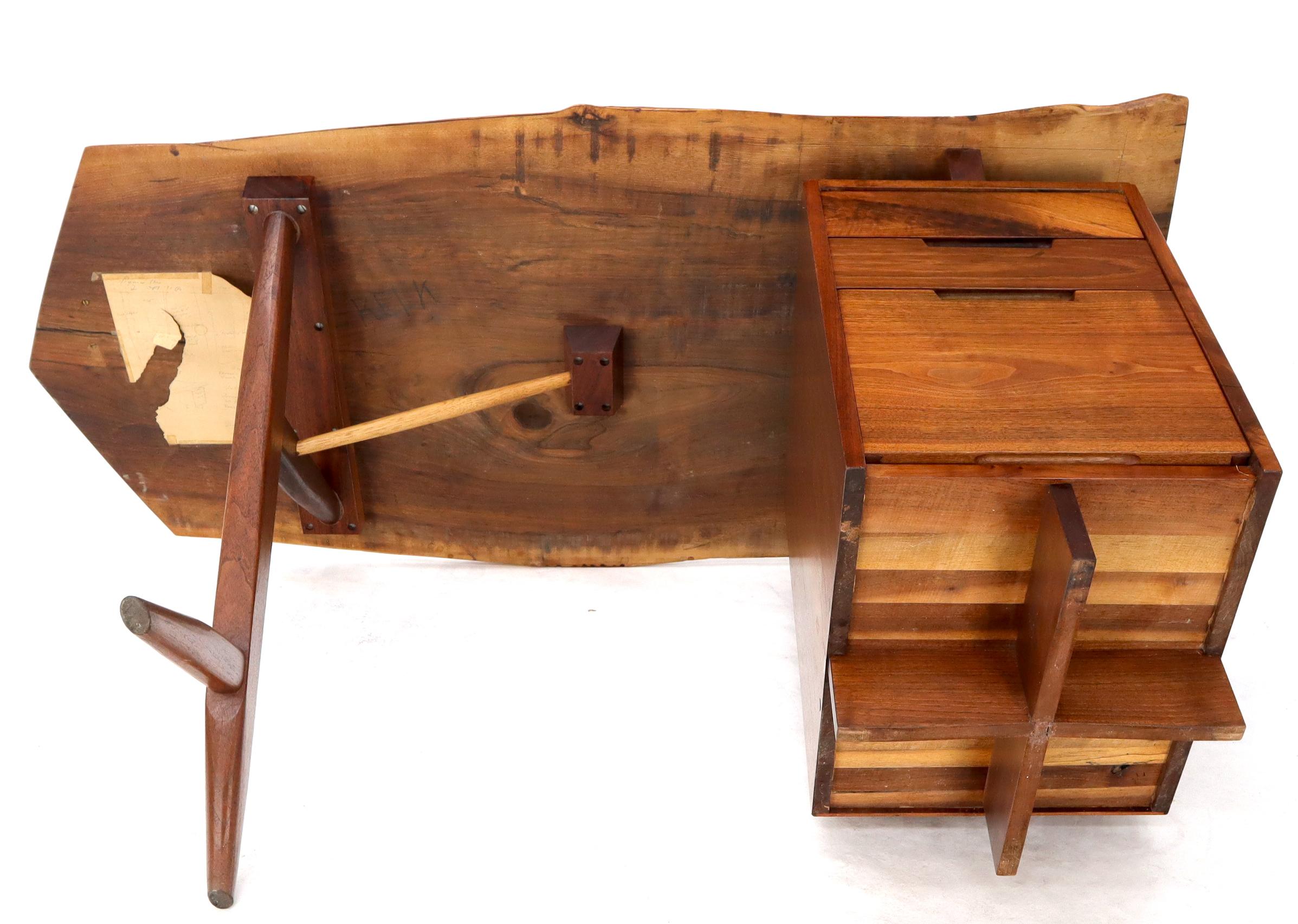 Conoid Cross Leg Desk in Walnut by George Nakashima Dated Documented, 1971 For Sale 6