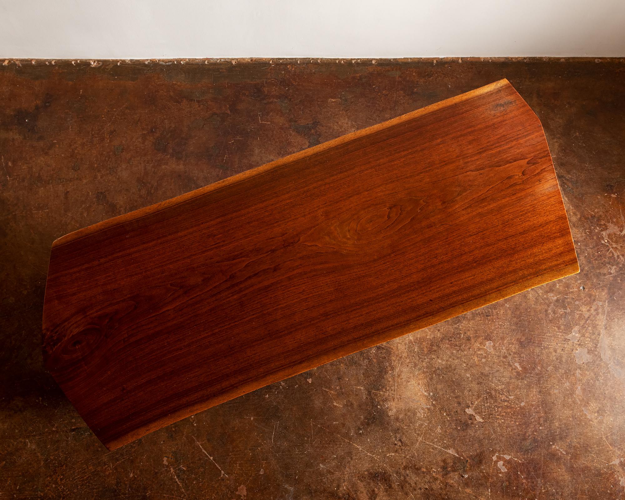 Conoid Cross-Legged Desk in Walnut and Hickory by George Nakashima, 1963 4